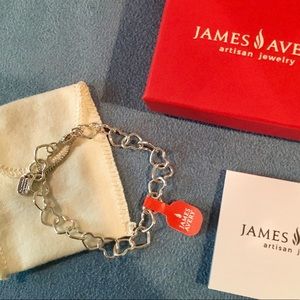 JAMES AVERY HEART LINK BRACELET NEW 7.25” MEDIUM